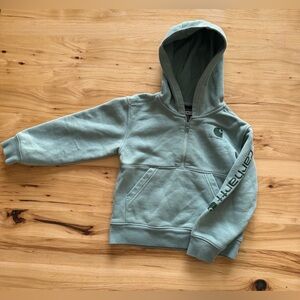 Carhartt Toddler Sage Green Half-Zip Hoodie 4T